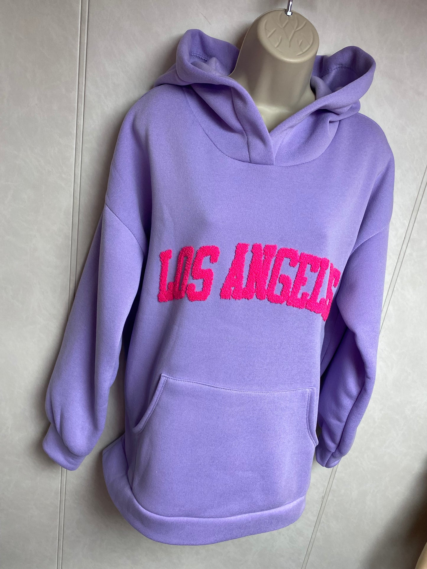 AMERICAN INSPIRED, FLEECE LINED, POCKETS DETAILED HOODIE - LILAC