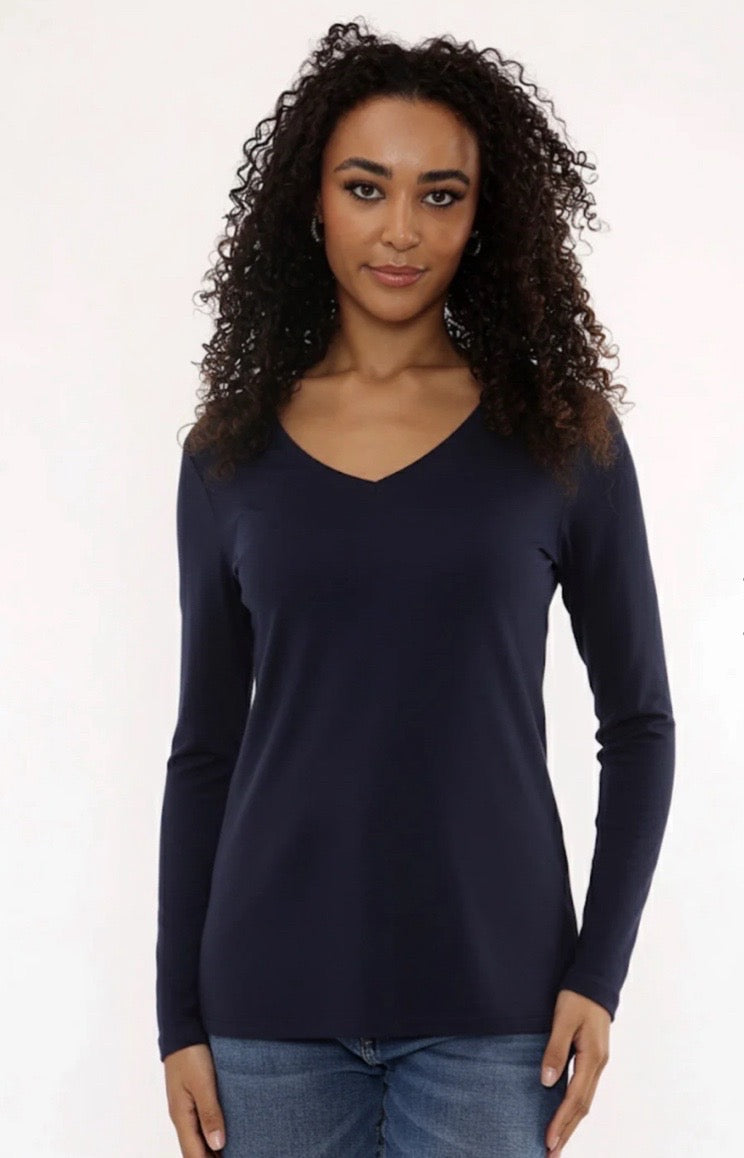 BASIC LONG SLEEVE V NECK VEST