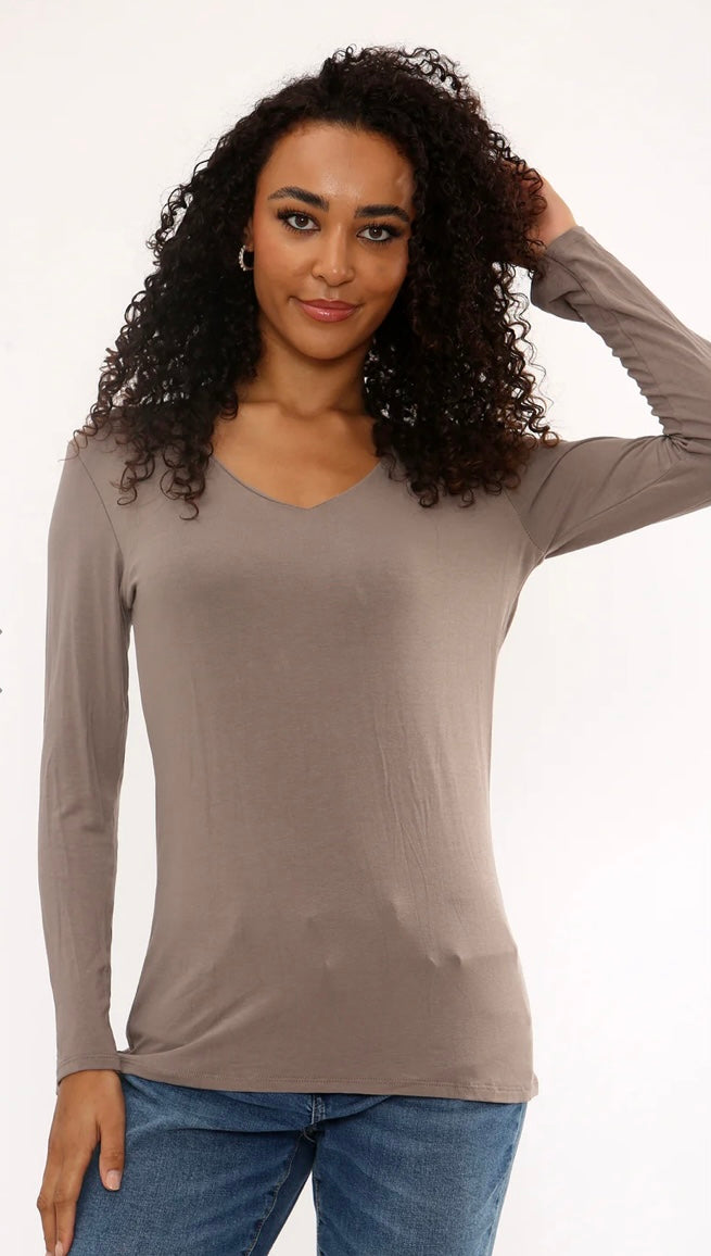 BASIC LONG SLEEVE V NECK VEST