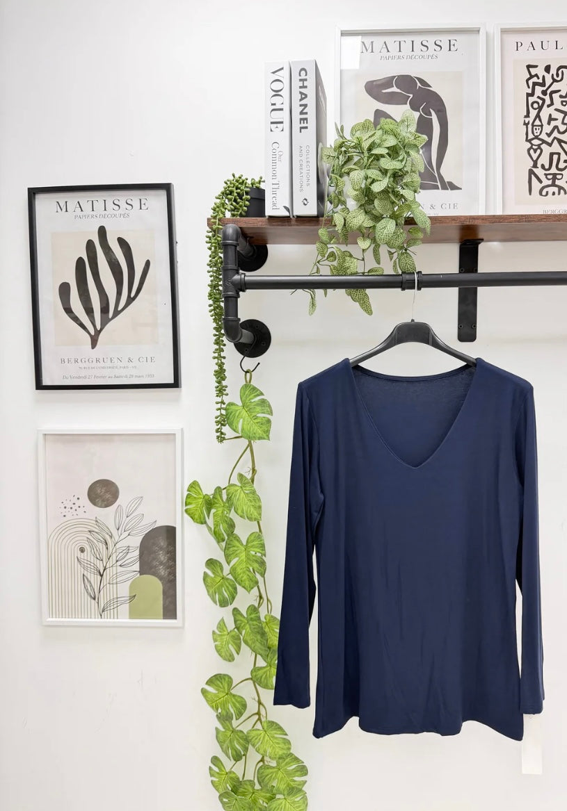 BASIC LONG SLEEVE V NECK VEST