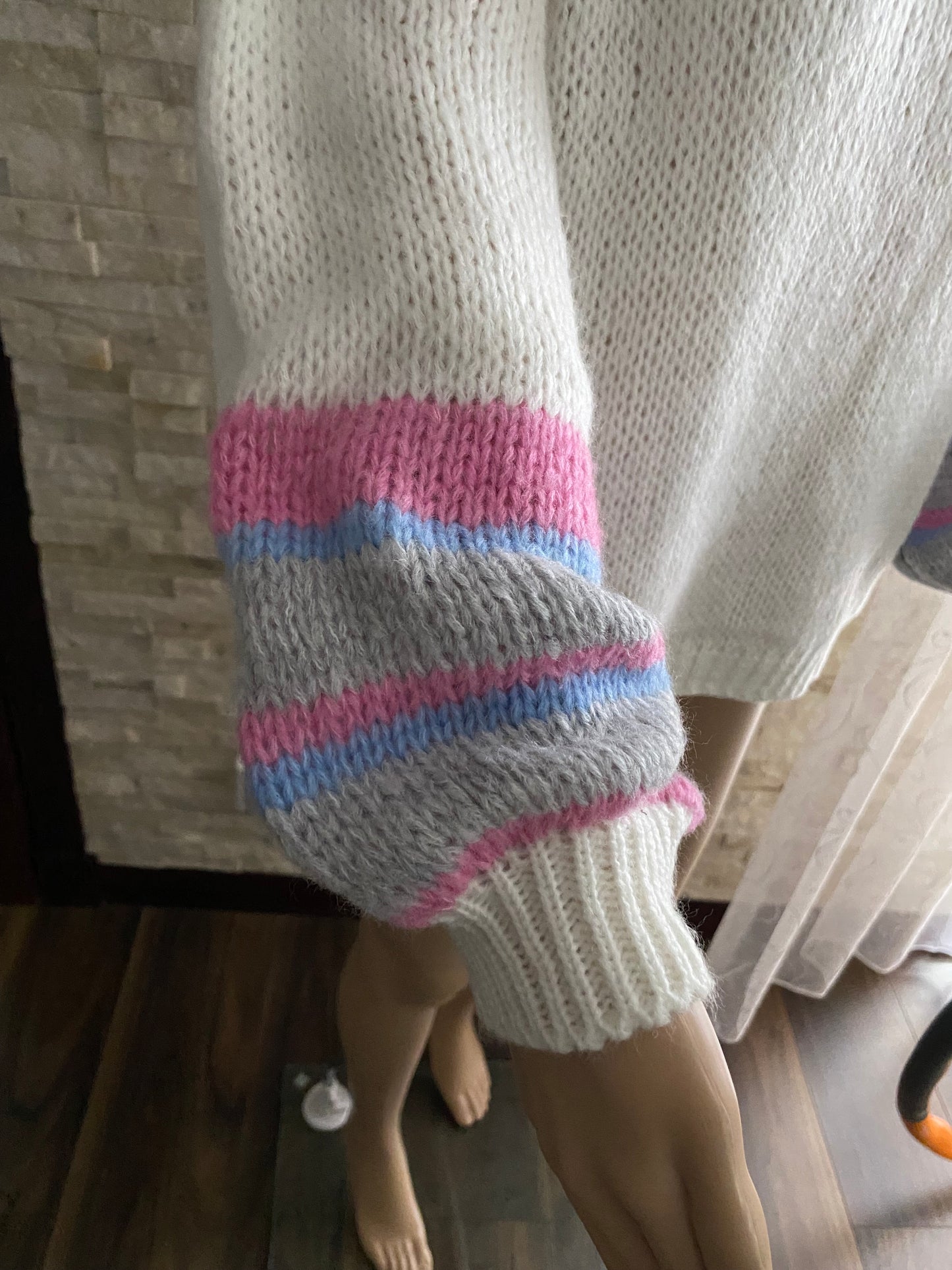TERRIE STRIPED KNITTED JUMPER - IVORY