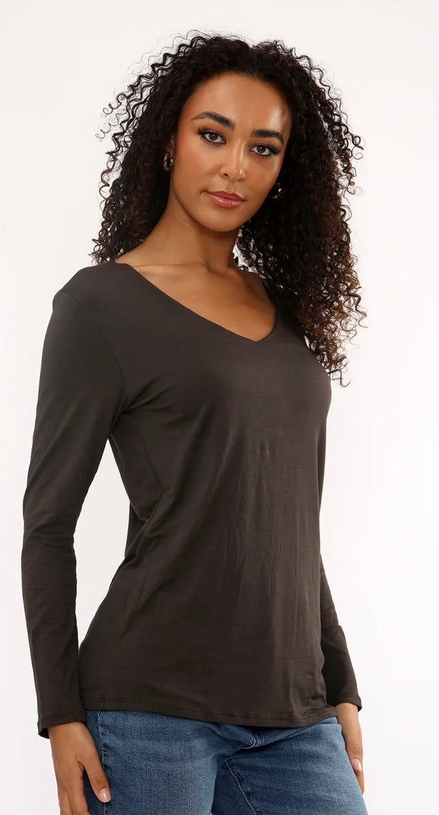 BASIC LONG SLEEVE V NECK VEST
