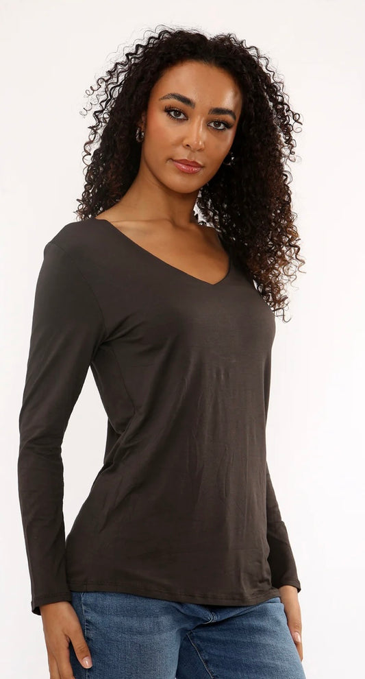 BASIC LONG SLEEVE V NECK VEST