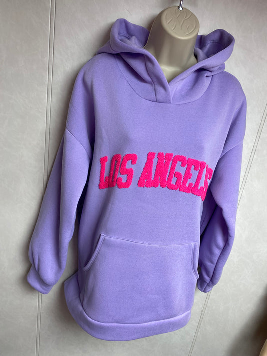 AMERICAN INSPIRED, FLEECE LINED, POCKETS DETAILED HOODIE - LILAC