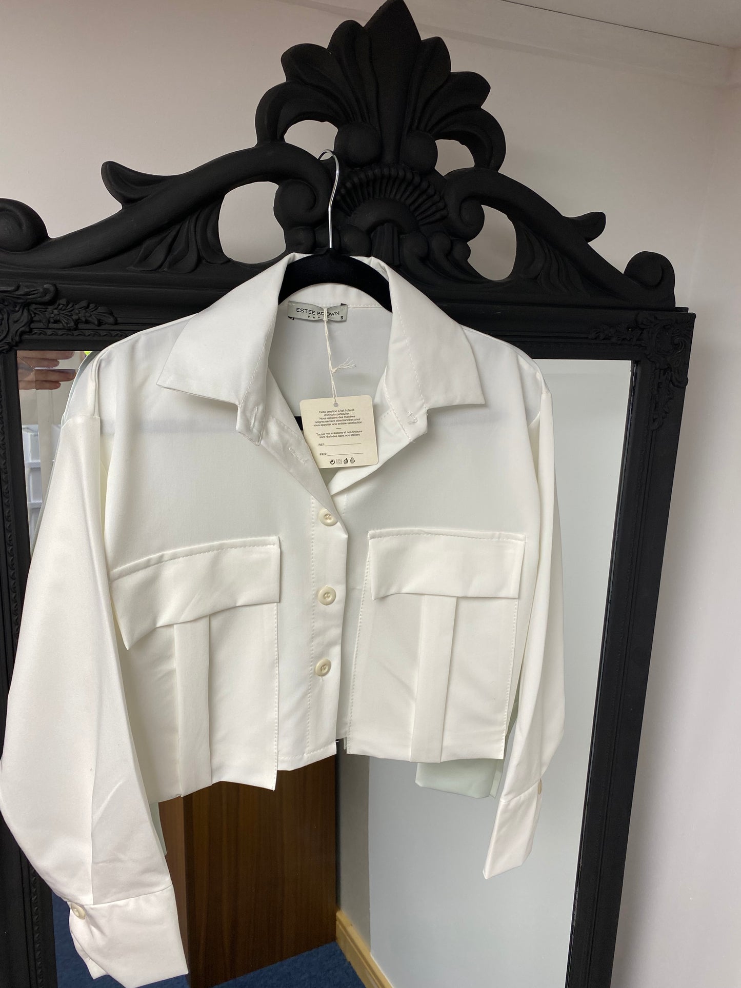 SANDIE CROPPED POCKET DETAIL SHIRT
