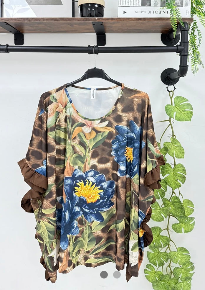 OVERSIZED PRINTED BLOUSE