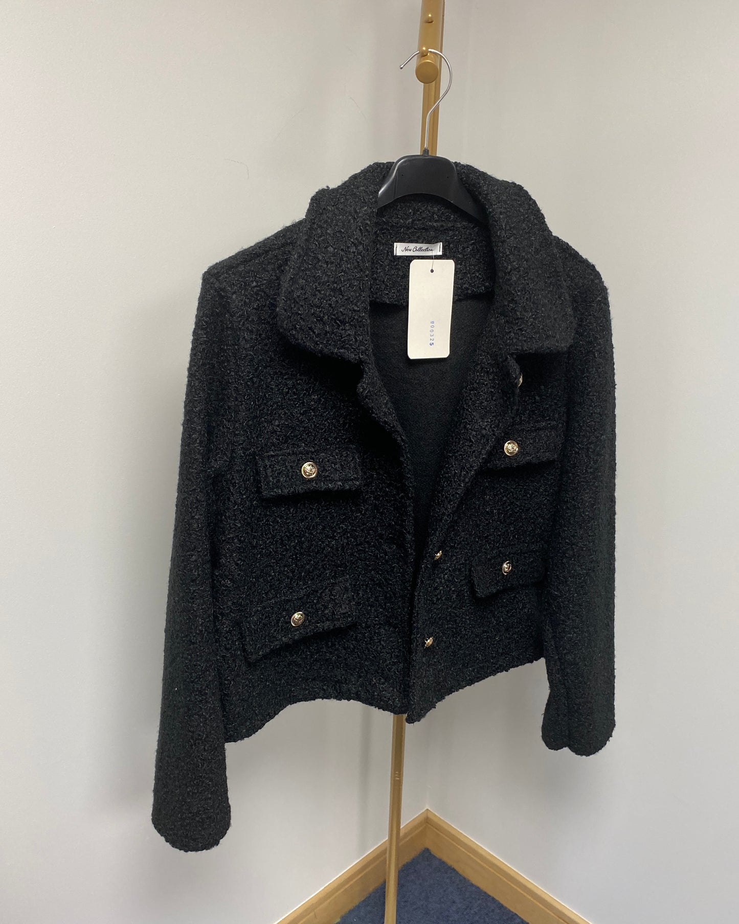 SHAYA BOUCLE STYLE JACKET-BLACK
