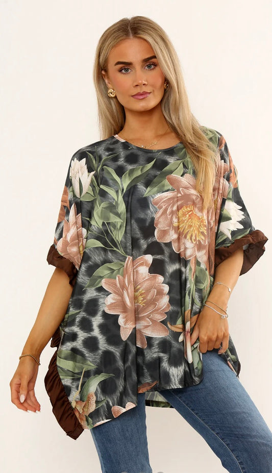 OVERSIZED PRINTED BLOUSE