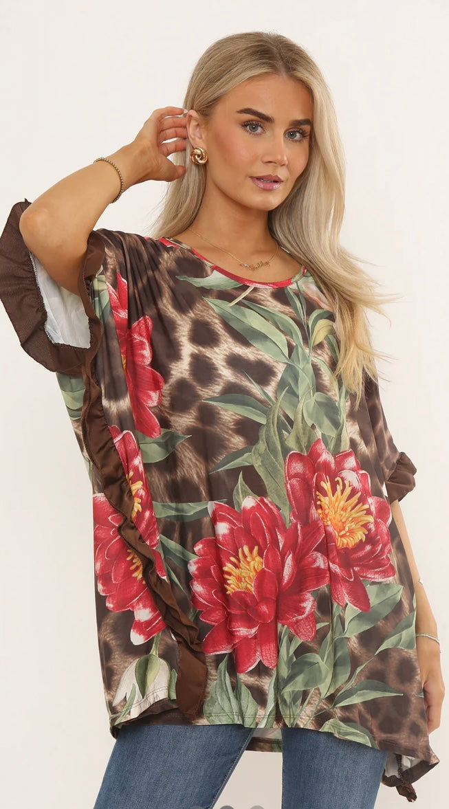 OVERSIZED PRINTED BLOUSE