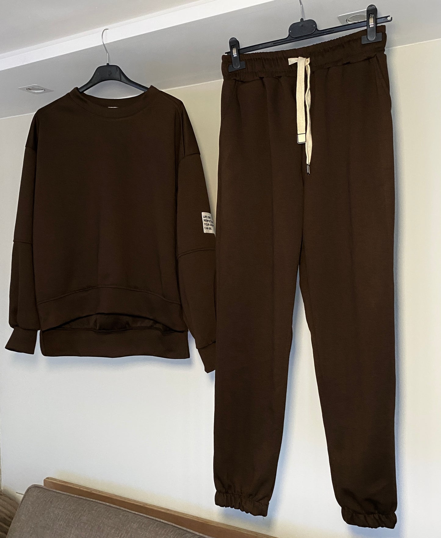 TANYA TWO PIECE CO-ORD LOUNGEWEAR SET-CHOCOLATE BROWN