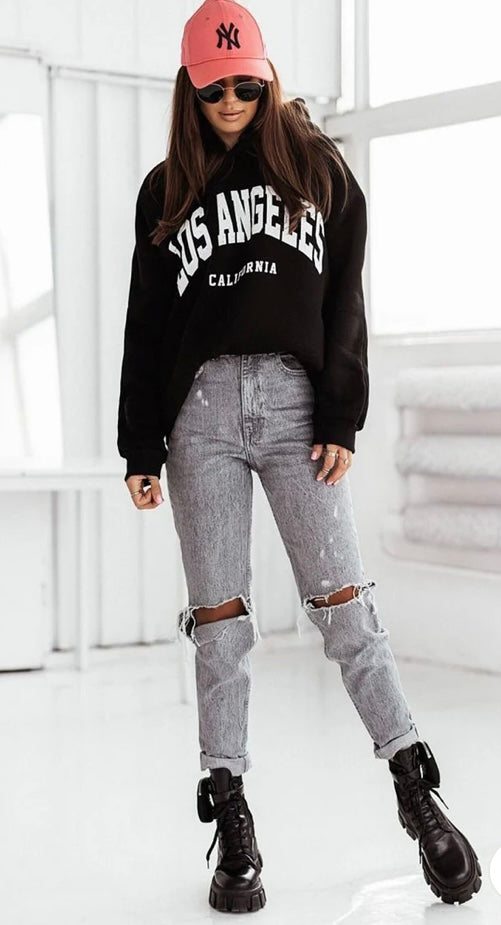 ‘’LA CALIFORNIA’’ OVERSIZED HOODED JUMPER