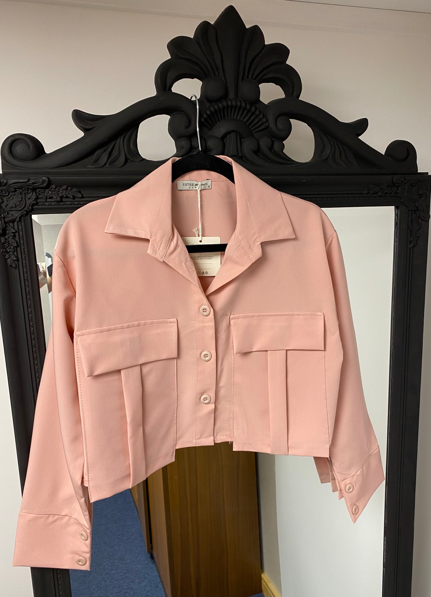 SANDIE CROPPED POCKET DETAIL SHIRT