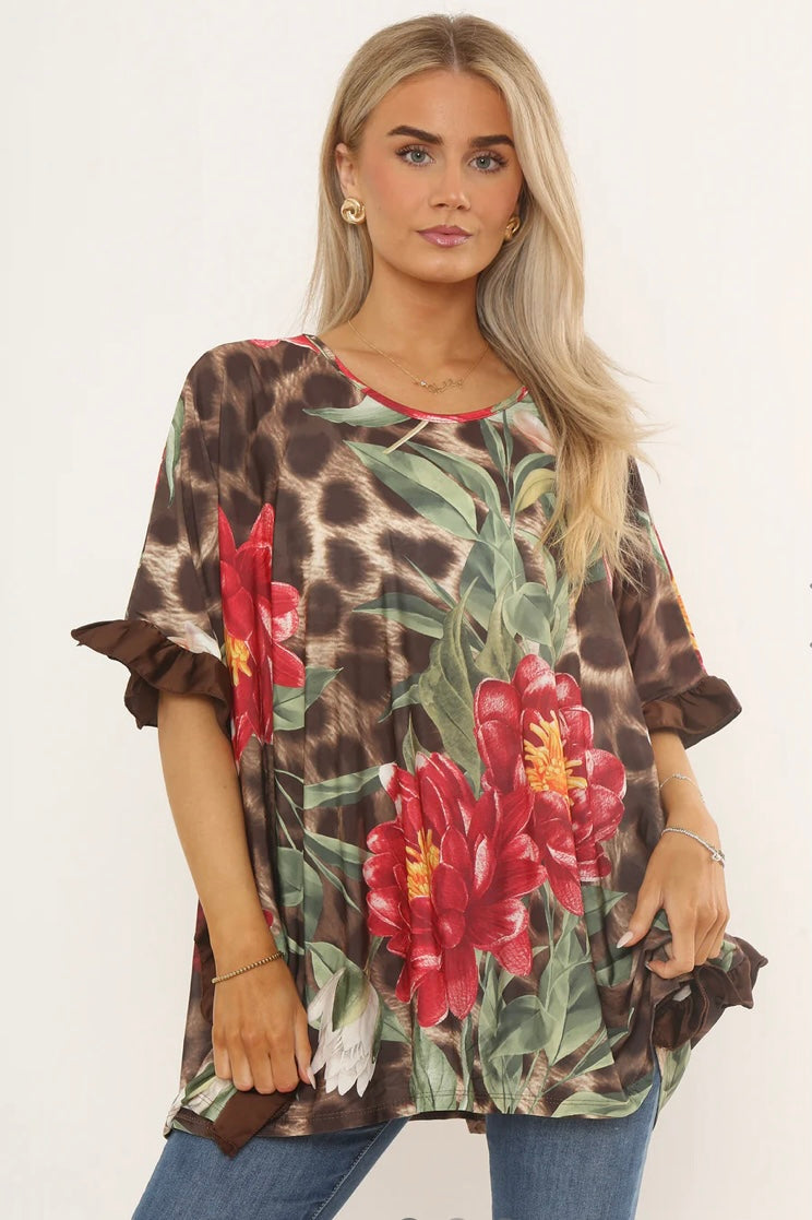 OVERSIZED PRINTED BLOUSE